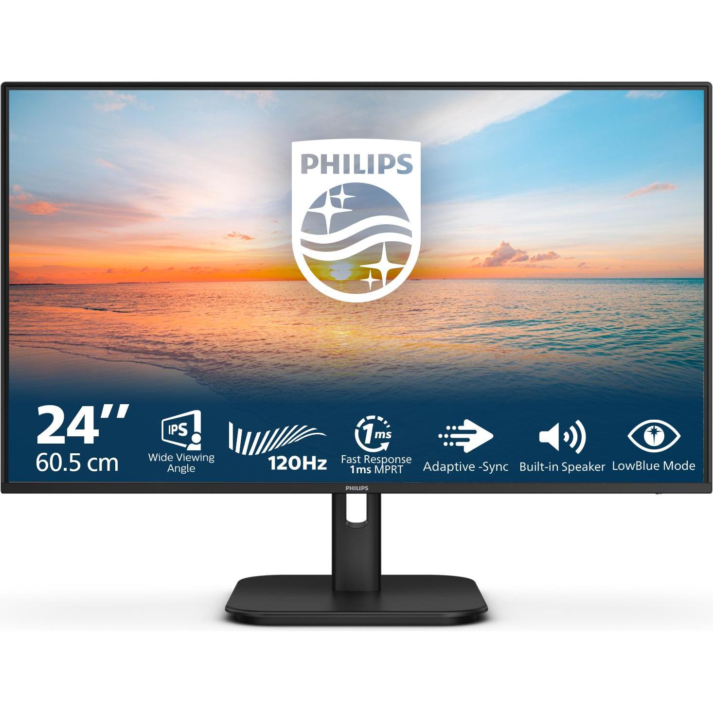 Philips 24E1N1200A/00 (1920 x 1080 Pixel, 23.80"), Monitor, Schwarz
