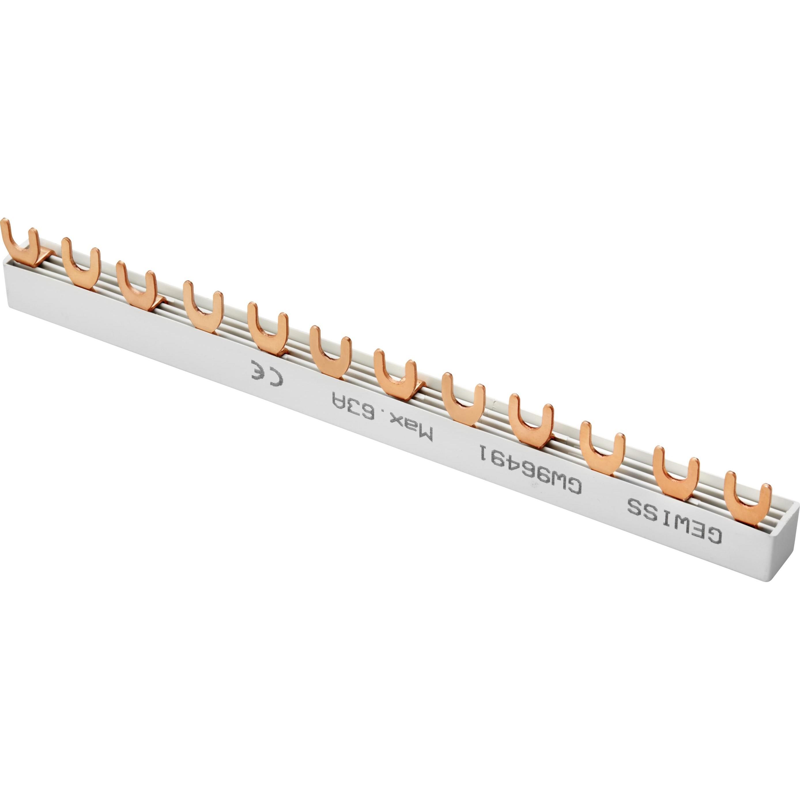 Thumbnail - Gewiss, Verteilerschrank Zubehör, GEWI GW96491 Busbar 6 X Mdc 2P (2M) Sammelschiene 4pol. L1+N L2+N L3+N