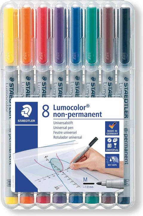 Actual product image Staedtler Lumocolor non-permanent (Multicoloured, 1 mm, 8 x)
