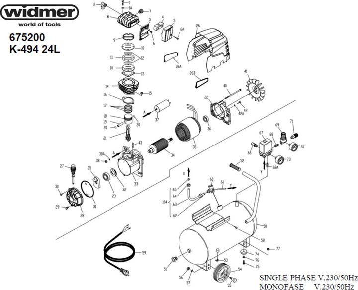Actual product image Rockair Compressor K-494 (24 l)