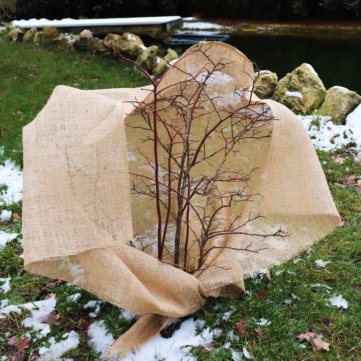 Actual product image Aquagart 15m x 1m Jutegewebe 215g/m² Jutematte Gartenjute Jute Stoff Sackleinen Juteband