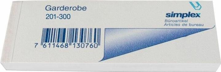 Produktbild Simplex Garderobenblock Nr. 201-300 (100x)