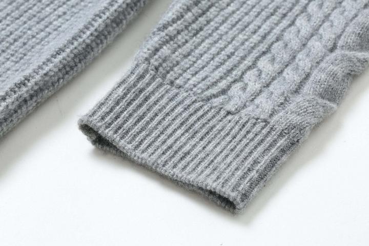 Actual product image Bellemere Pullover Single Cable Superfine Merino Pullover (M)