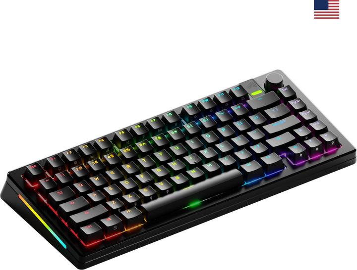 Actual product image Glorious GMMK 3 Pro Wireless 75 % Custom Gaming Keyboard - Pre-Built, ISO (DE), Fox Switches, black (DE, Wireless, Cable)