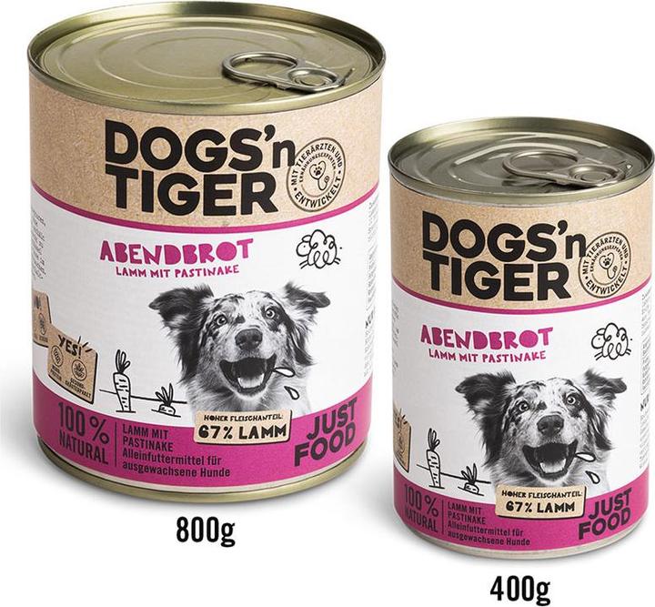 Produktbild Dogs'n Tiger Nassfutter Abendbrot 800g (Adult, 1 Stk., 800 g)