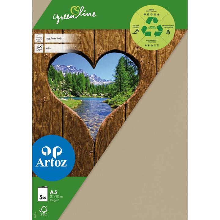 Actual product image Artoz Blank card Green Line A5, 5 pieces, light brown (5 pcs.)
