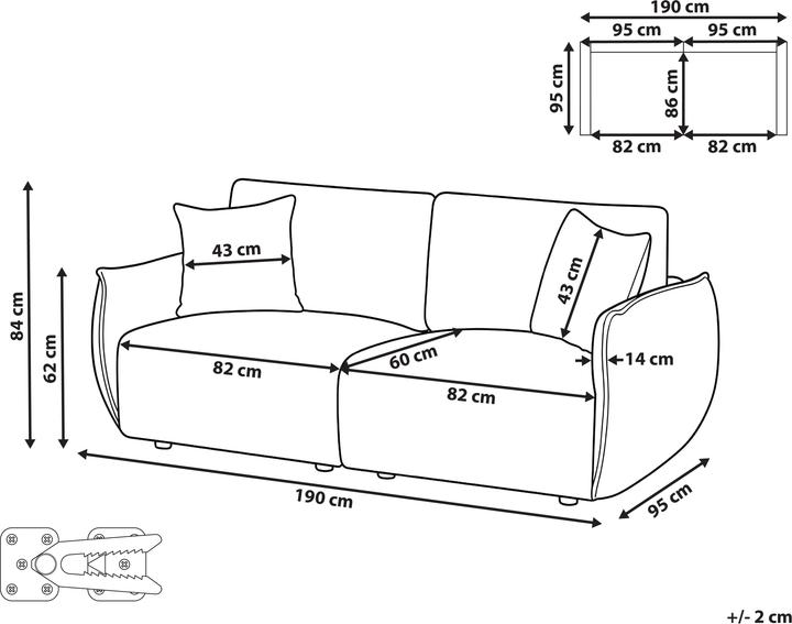 Produktbild Beliani Mesnali (2-Sitzer)
