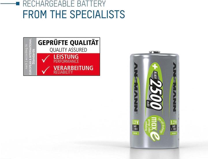 Produktbild Ansmann Baby C (2 Stk., C, 2500 mAh)