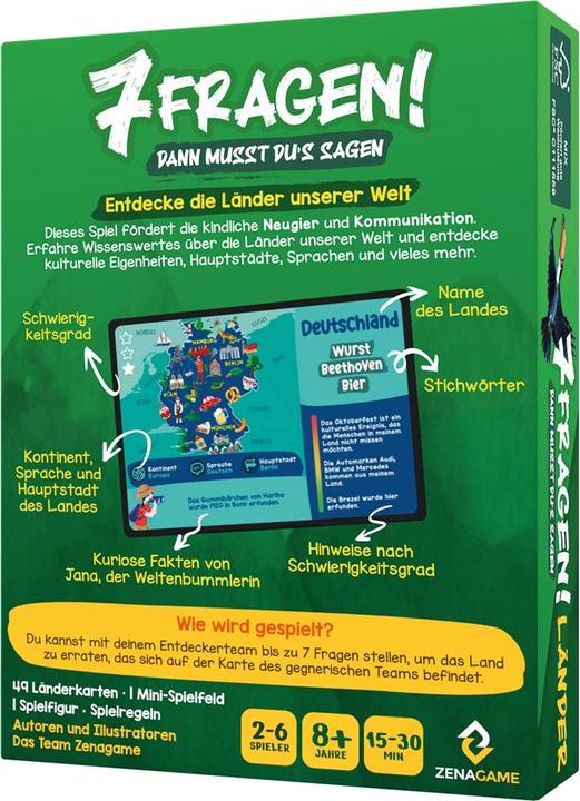 Actual product image Zenagame 7 questions! Countries (German, 2 - 6 Players)