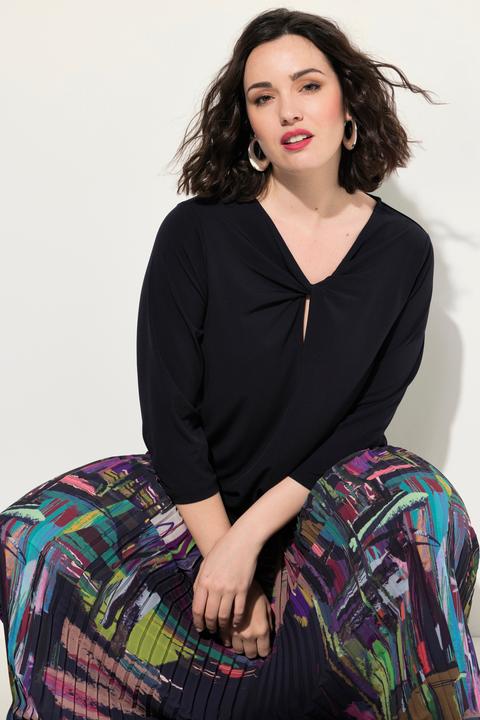 Produktbild Ulla Popken Shirt, drapierter Ausschnitt, Classic, 3/4-Arm (42, 44)