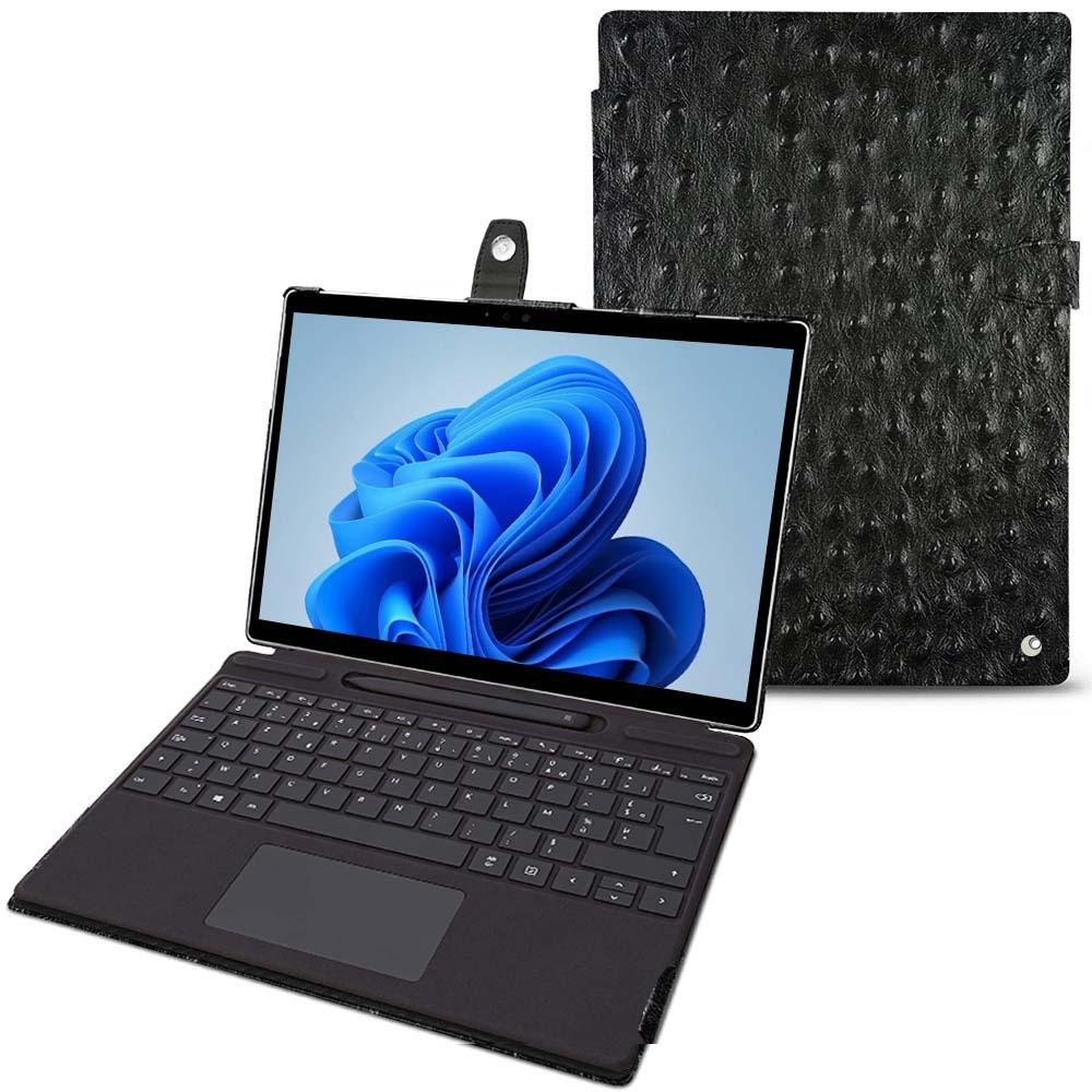 Noreve Lederschutzhülle Microsoft Surface Pro8 (Microsoft Surface Pro 8), Tablet Hülle, Schwarz