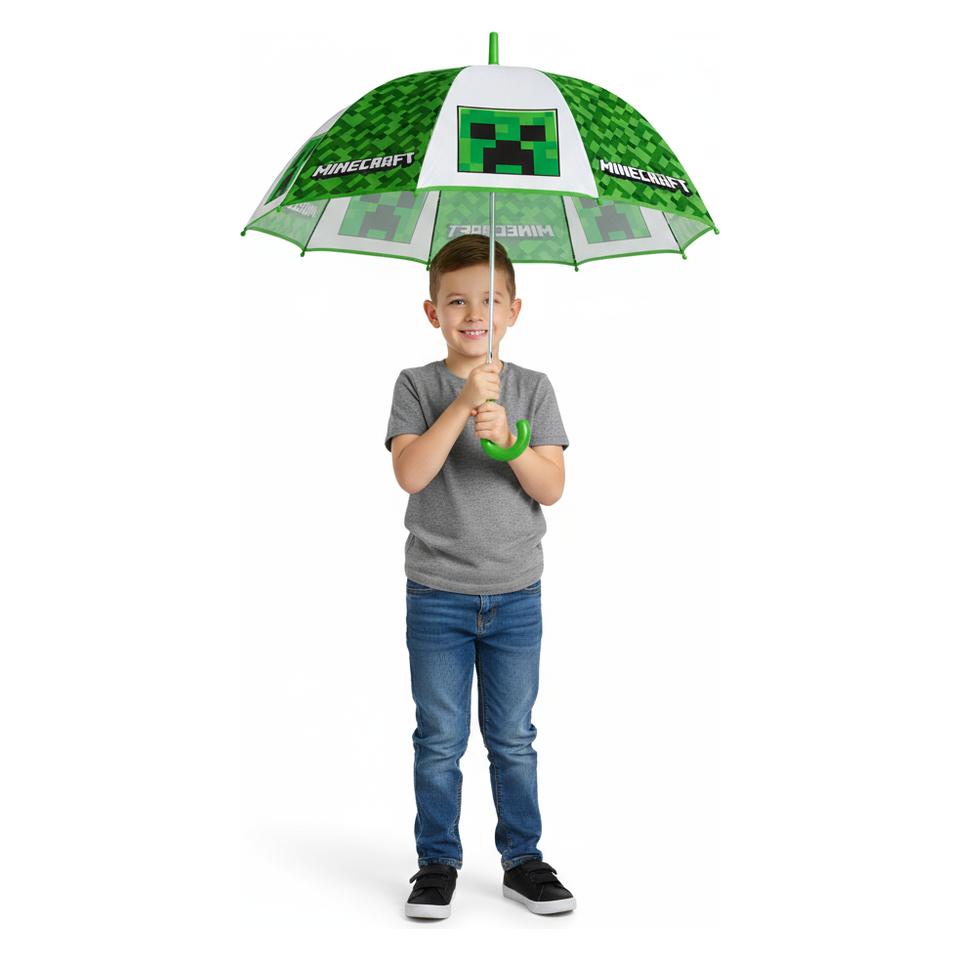 Kids Licensing, Unisex, Paraplu, Minecraft Paraplu, Transparant, Groen