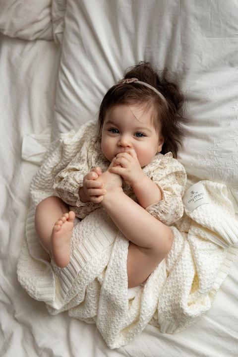 Immagine prodotto My memi Coperta in bambù Catena| Rosa cipria (100 x 80 cm)