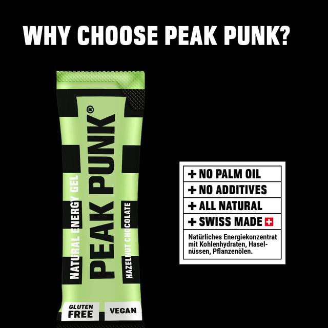 Produktbild Peak Punk Natural Energy Gel (Hazelnut, Chocolate, 12 Stk., 300 g)