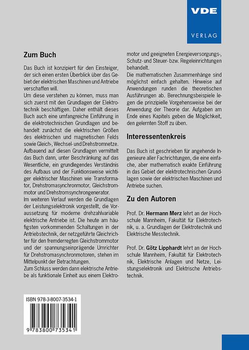 Produktbild Elektrische Maschinen und Antriebe (Deutsch, Götz Lipphardt, Hermann Merz, 2014)