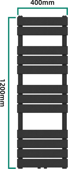 Produktbild Neu.Haus Handtuchheizkörper Voss Schwarz 120x40cm Lamellen