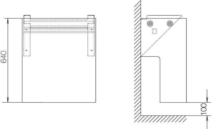 Produktbild ABN KVS-Wandkonsole Gr.0 FB2 SX011Abdeckplatte 4Schieber H 640mm