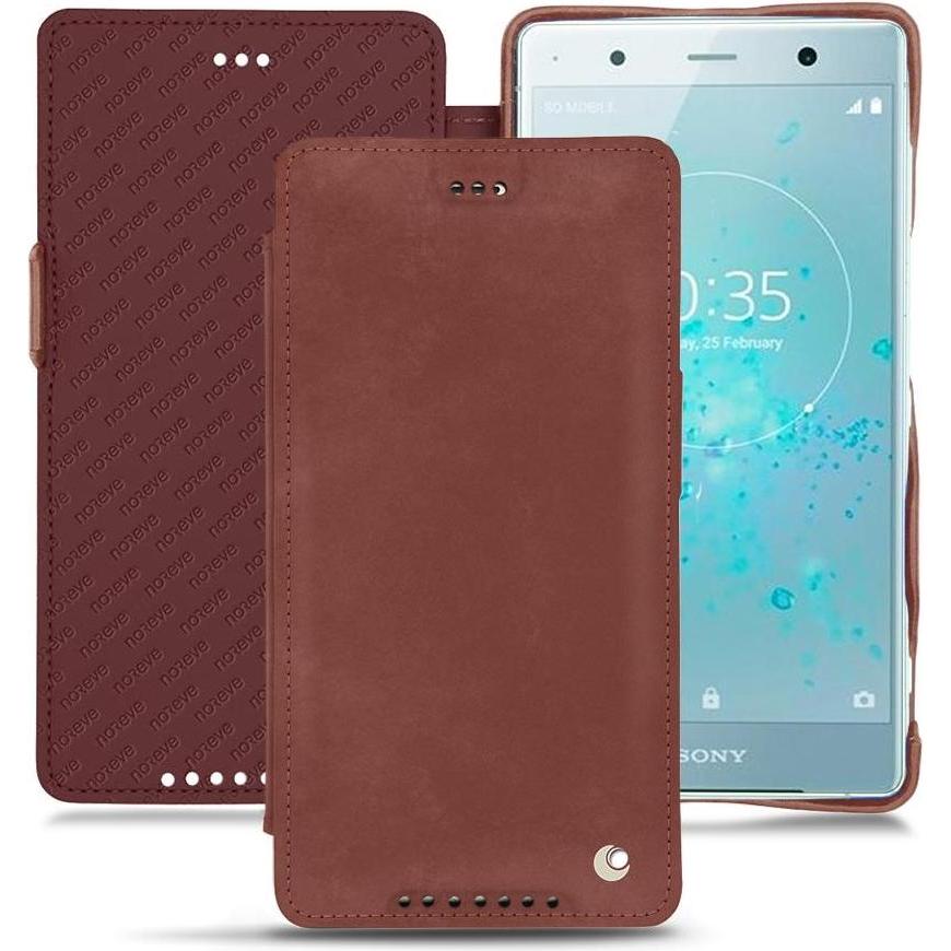 Noreve Lederschutzhülle horizontal (Sony Xperia XZ2 Premium), Smartphone Hülle, Rot