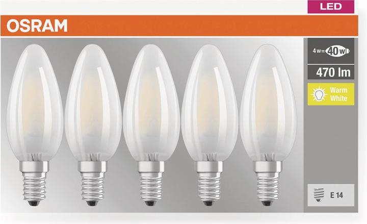 Immagine prodotto Osram Base LED Classic B (E14, 4 W, 470 lm, 5 x, E)