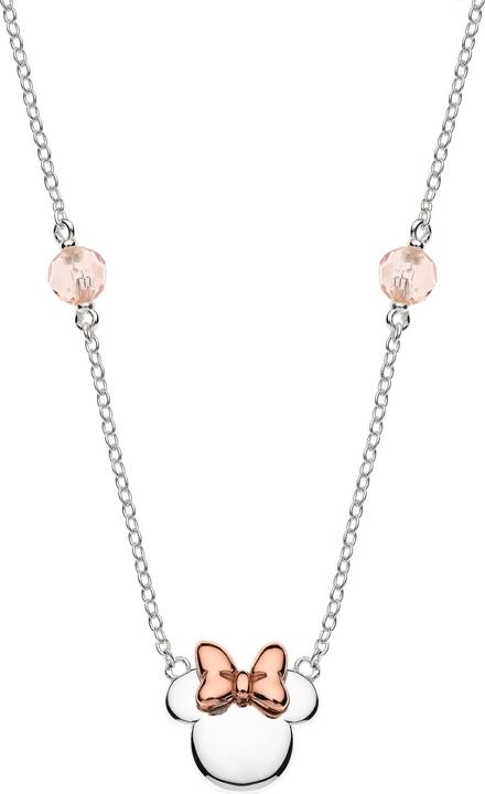 Image du produit Disney Collier Minnie Mouse, argent sterling 925 (Argent massif 925 plaqué or rose, 35 - 40.5 cm)