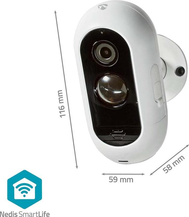 Actual product image Nedis SmartLife Outdoor Camera Wi-Fi 1920x1080 IP65 Max. Battery life: 6 months Cloud Storage ( (1920 x 1080 Pixels)