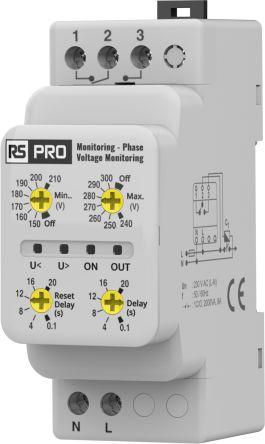 Produktbild RS PRO Überwachungsrelais, für Phase, Spannung 150