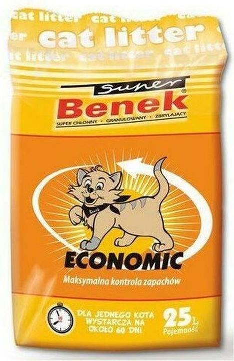 Super Benek Sparsam 25L Aktiv (Biologisch abbaubar, Neutralisierend, Schnell absorbierend, 30 kg)