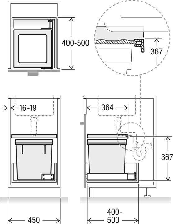 Image du produit Müllex X-LINE Syst. X45 M35 Basic 450mm (35 l)