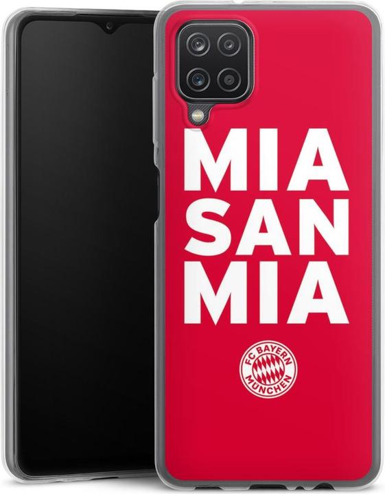 Produktbild DeinDesign Slim Case für Samsung Galaxy A12 Silikon Hülle Ultra Dünn Handyhülle FC Bayern München FCB Mia San (Samsung Galaxy A12)