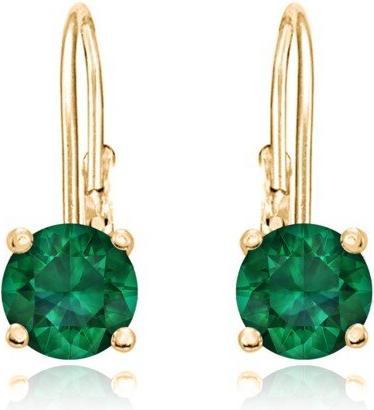 Image du produit JVD Boucles d'oreilles plaquées or avec zircons verts SVLE0620XH2GZ00 - Dimensions : 1.4 x 0.7 cm