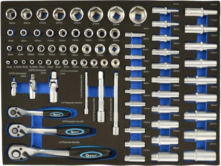 Immagine prodotto GEKO Inserto per cassetti - set di cricchetti 1/4 -1/2 80-pz.