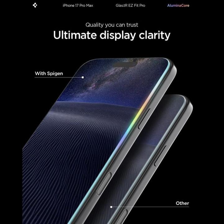 Produktbild Spigen Glas.tR EZ-FIT Pro (1 Stk., Apple iPhone 16 Pro Max, Apple iPhone 17 Pro Max)