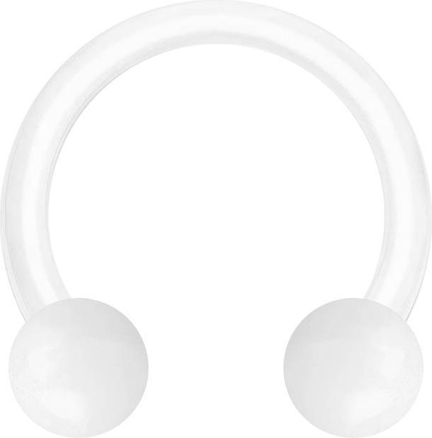Immagine prodotto Star Piercing Micro Circular Barbell bianco con due palline (senza ottone, Materiale sintetico)