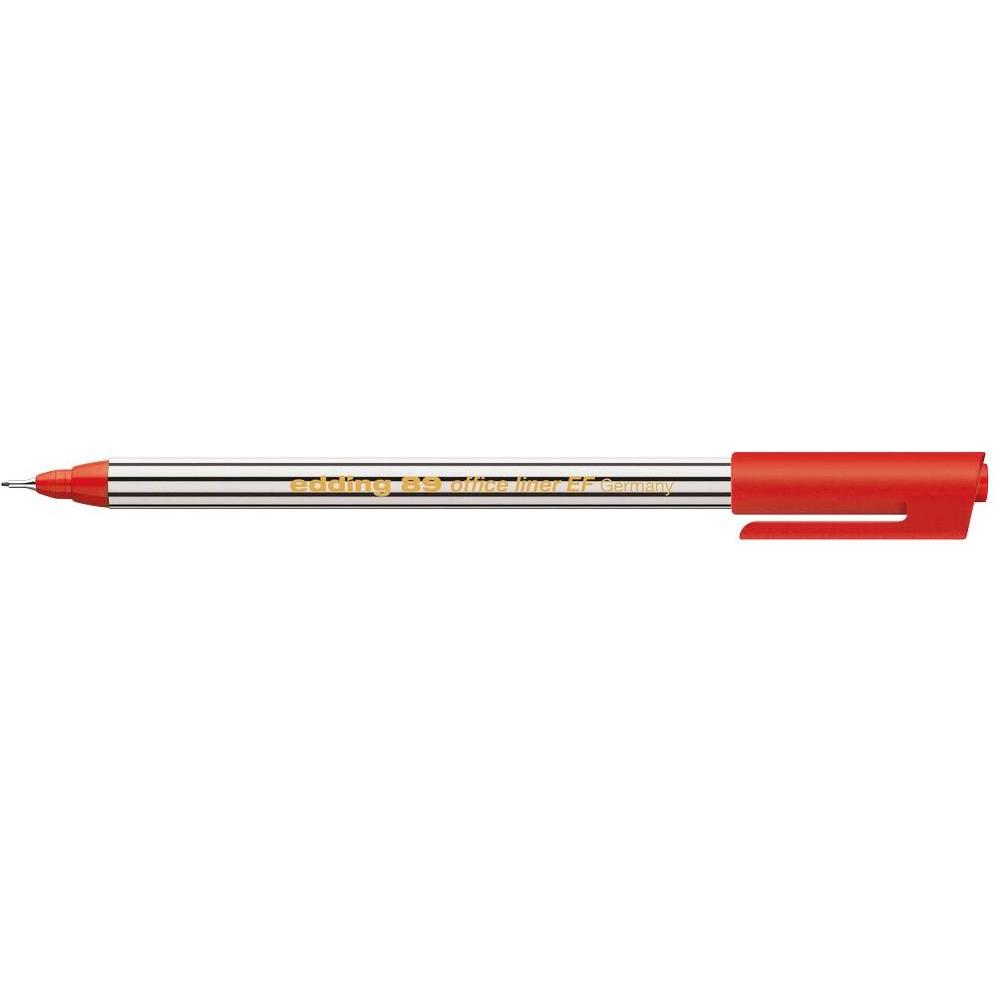 10x Edding, Schreibstifte, Fineliner 89 office liner EF (Rot, 10 x)