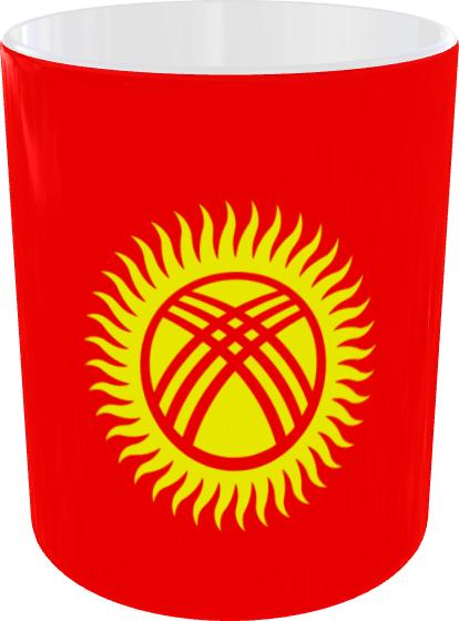 Actual product image Tinisu Kyrgyzstan Coffee Mug Flag Pot Coffee Cup National Mug Coffeecup Office Tea (325 ml, 1x)