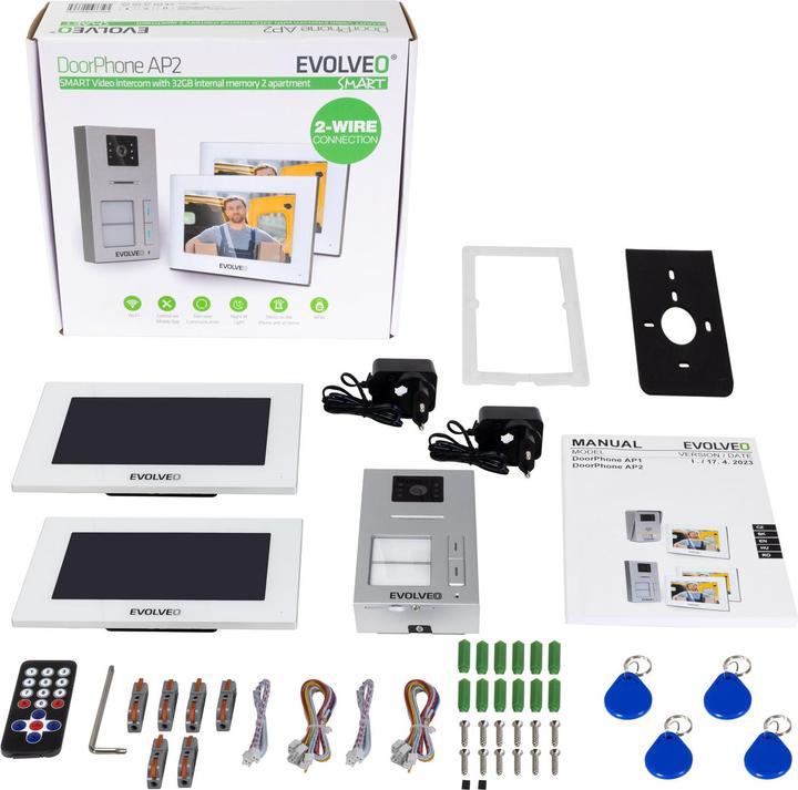 Produktbild Evolveo DoorPhone AP2-2 drátový videotelefon pro dva byty s aplikací (Kabelgebunden, WLAN)