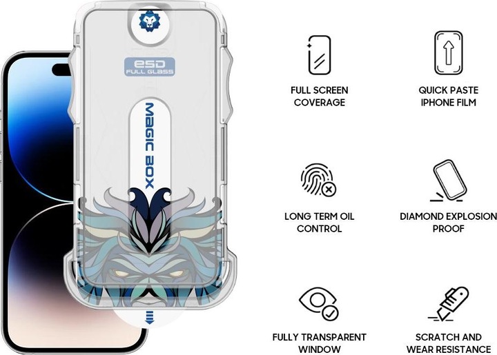 Immagine prodotto Lito Vetro antiproiettile con strumento di installazione iPhone 13 | 13 Pro | 14 (1 Pezzo/i, Apple iPhone 13, Apple iPhone 13 Pro)