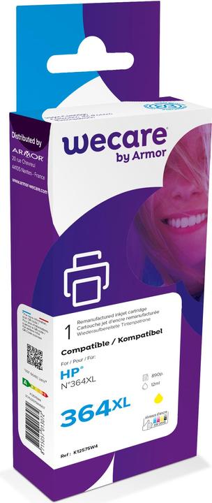 Wecare Ink 364XL rebuilt yellow CB325EE for HP PhotoSmart D5460 12ml (Y)