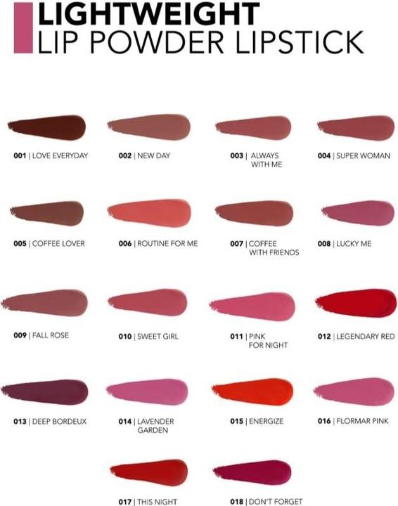 Image du produit Flormar Rouge à lèvres léger en poudre - 3 grammes