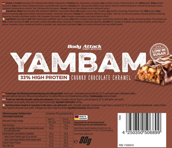 Produktbild Body Attack Yambam (Peanut Butter Caramel, 1 Stk., 80 g)