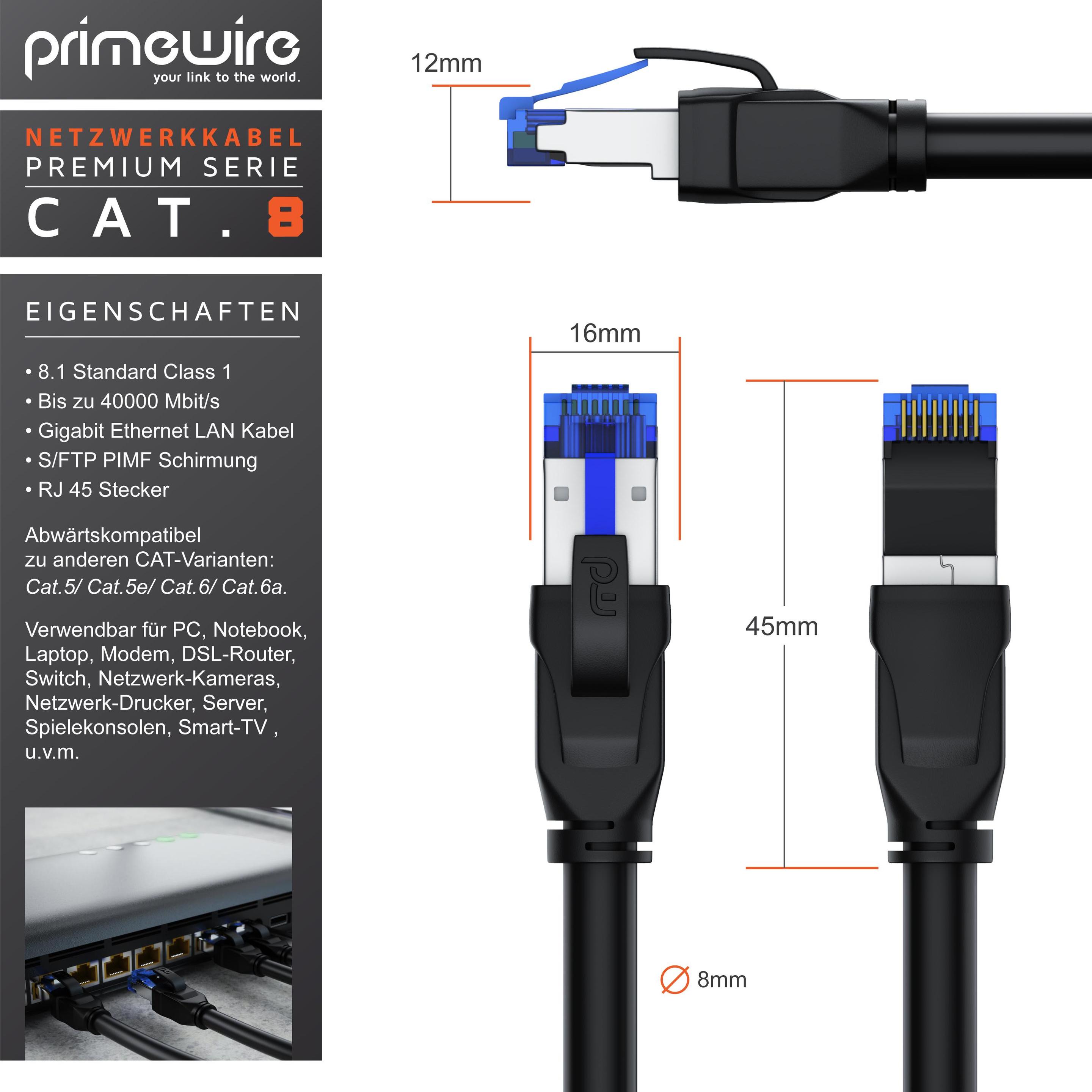 Thumbnail - Primewire CAT 8.1 Netzwerkkabel 40 Gbits - LAN Kabel Patchkabel - CAT 8 Gigabit Ethernet Cable - RJ45 Stecker (S/FTP, CA...