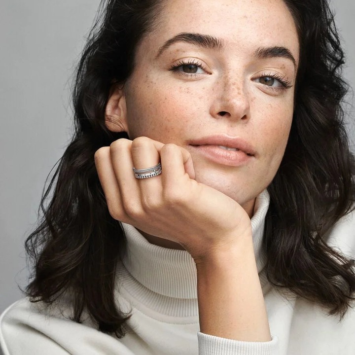 Produktbild Pandora Signature Logo Pavé & Beads Ring (54, 925 Silber)