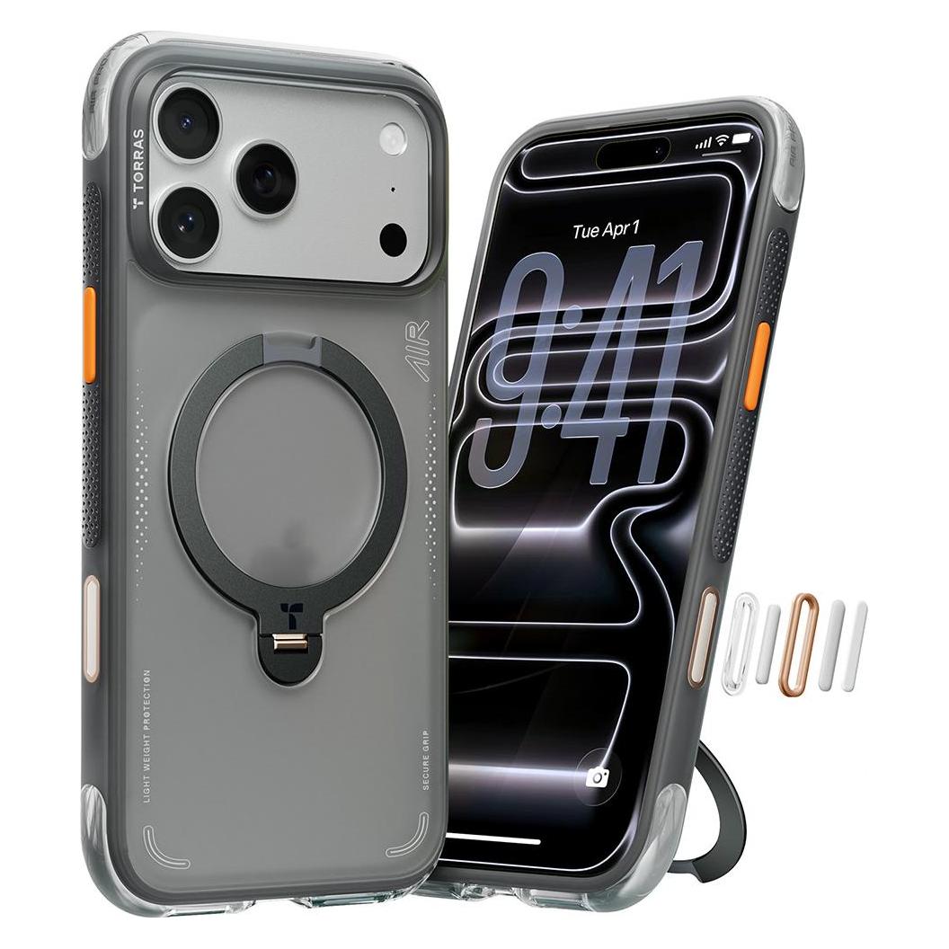 Torras Ostand Q3 Air (Apple IPhone 17 Pro Max), Smartphone Hülle, Schwarz