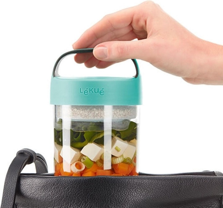 Actual product image Lékué Jar To Go turquoise, large 60 cl, Ø9.2 cm H 18.8 cm