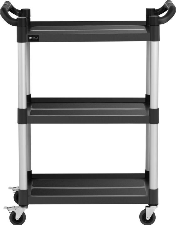 Produktbild Royal Catering Servierwagen Teewagen Küchenwagen Gastro 3 Borde 4 Räder bis 90 kg