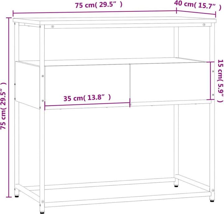 Image du produit vidaXL Konsolentisch (40 x 40 x 75 cm)