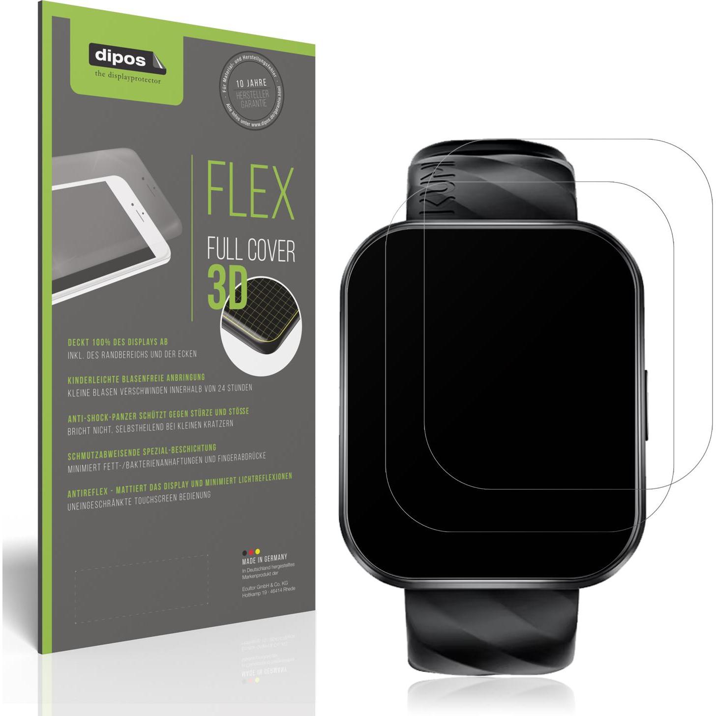 Dipos Full Cover Schutzfolie Matt, Smartwatch Schutzfolie, Transparent