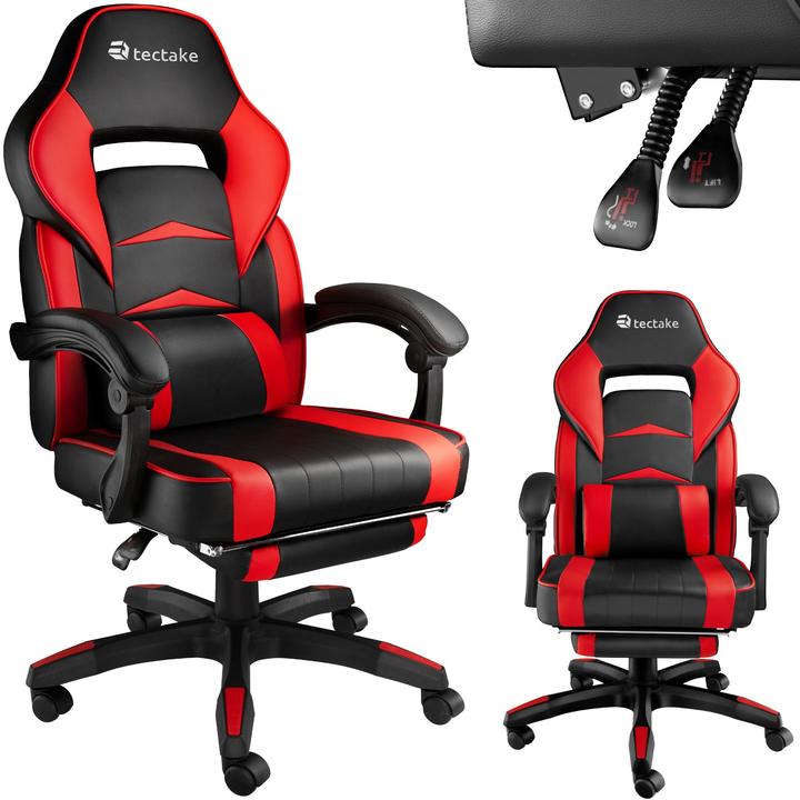 Image du produit tectake Chaise de bureau Racing Comodo avec repose-pieds