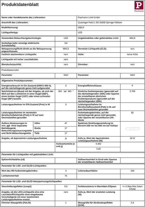 Immagine prodotto Paulmann Base del perno (G4, 300 lm, 1 x)