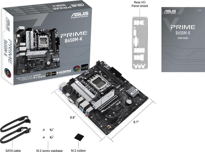 Image du produit ASUS Prime B650M-K (AM5, AMD B650, mATX)